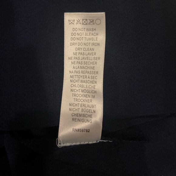 Sophisticated Midnight Blue Knee Length Dress with Lace capped sleeves / Size 4 - Picture 7 of 8